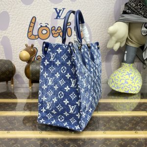 Replica LV OnTheGo Blue Denim - near-authentic luxury replica handbag