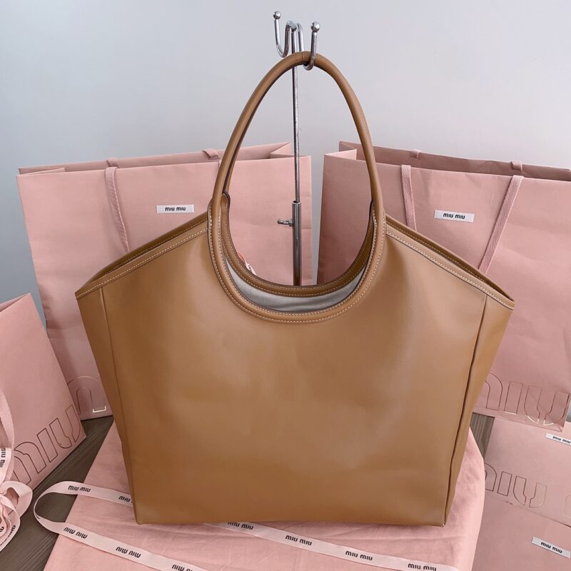 Replica Miu Miu Ivy Tote Brown - near-authentic luxury replica handbag
