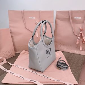 Replica Miu Miu Ivy Small Tote Grey - premium 1:1 fake handbag model