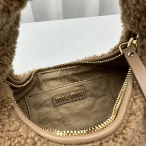 Replica Miu Miu Wander Wool Brown - ultra-realistic fake designer tote