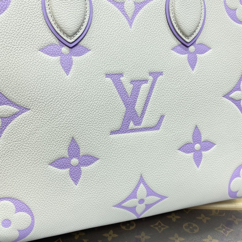 Replica LV OnTheGo White Purple - high-accuracy replica luxury purse