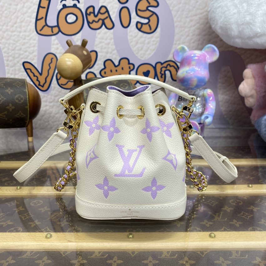 Replica Louis Vuitton Nano Noe White Purple - near-authentic luxury replica handbag