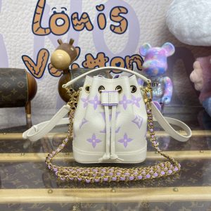 Replica Louis Vuitton Nano Noe White Purple - elite superclone designer purse