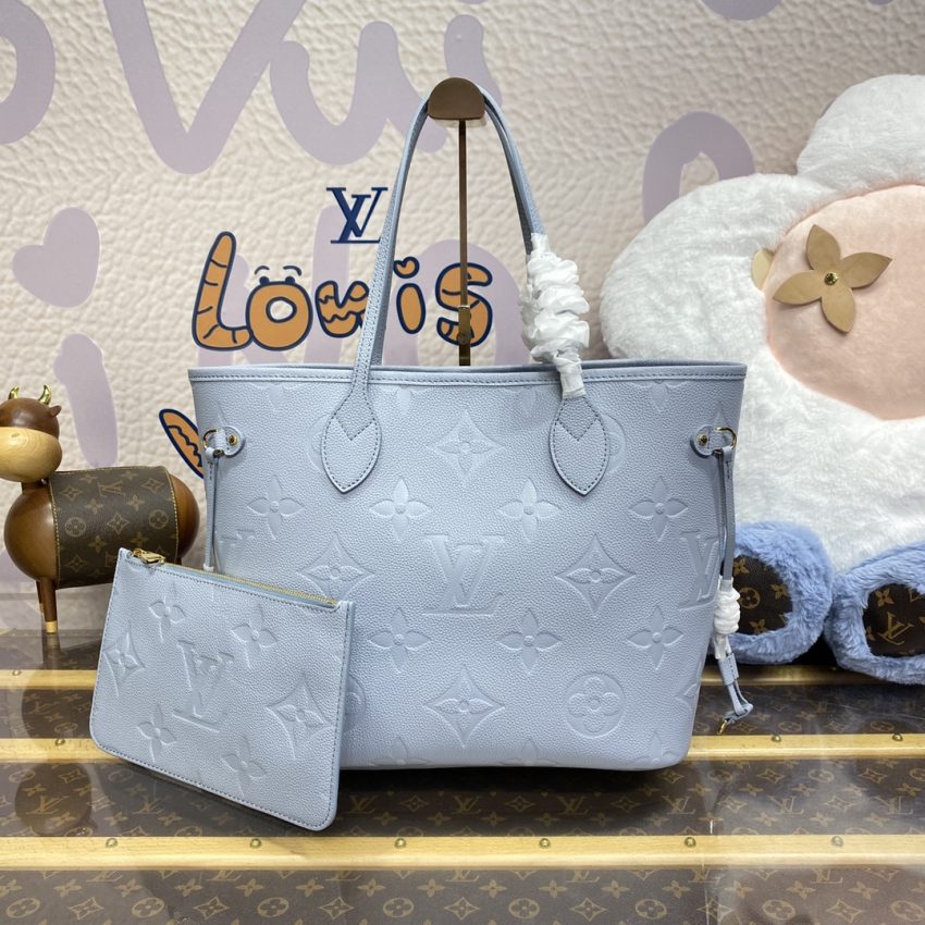 Replica Louis Vuitton Neverfull MM Sky Blue - best quality luxury bag dupe