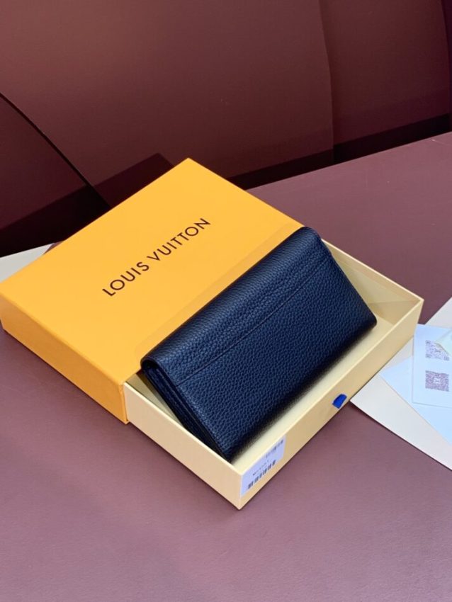 Replica Louis Vuitton Capucines Long Dark Blue - best quality luxury bag dupe