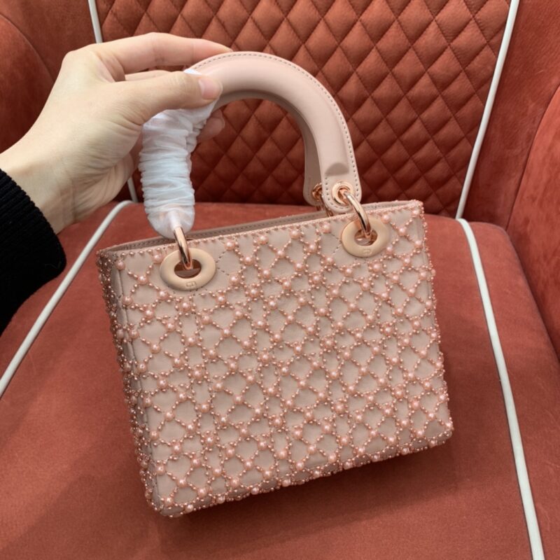 Replica Lady Dior Pink Pearl - top-tier luxury replica shoulder bag
