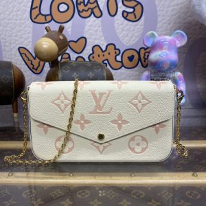 Replica Louis Vuitton Félicie Pochette White Pink - elite superclone designer purse