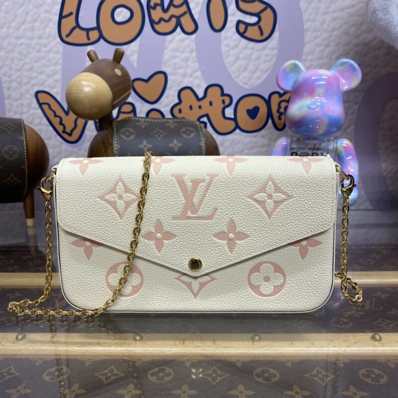 Replica Louis Vuitton Félicie Pochette White Pink - elite superclone designer purse
