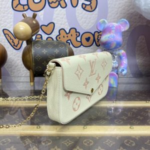 Replica Louis Vuitton Félicie Pochette White Pink - top-rated replica designer bag
