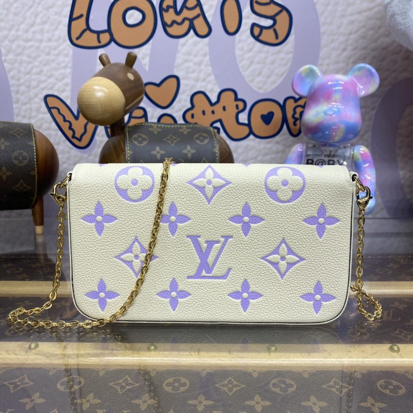 Replica Louis Vuitton Felicie Pochette White Purple - premium-grade designer purse dupe