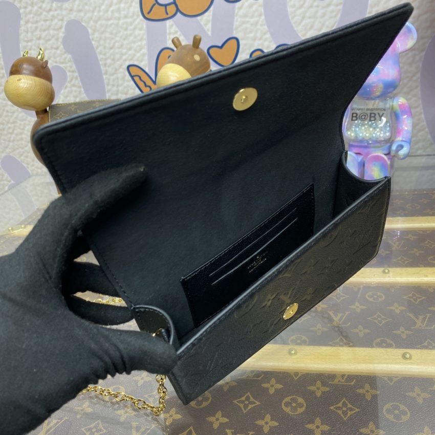 Replica Louis Vuitton Wallet On Chain Lily Black - realistic designer-inspired fake bag
