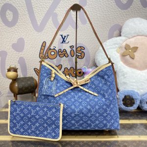Replica Louis Vuitton Carry All MM Denim - high-accuracy replica luxury purse