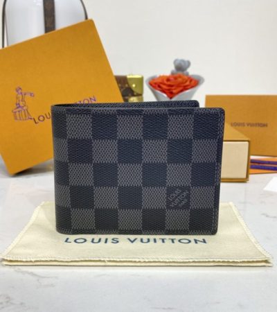 Replica Louis Vuitton Multiple Wallet Black Grid - top-rated replica designer bag