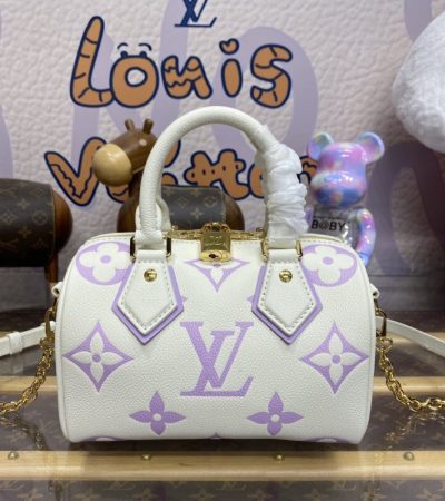 Replica Louis Vuitton Speedy Bandouliere 20 White Purple - best-selling designer handbag dupe