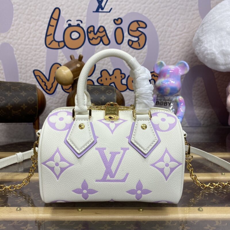 Replica Louis Vuitton Speedy Bandouliere 20 White Purple - best-selling designer handbag dupe