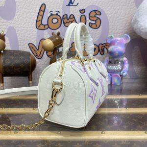 Replica Louis Vuitton Speedy Bandouliere 20 White Purple - top-tier luxury replica shoulder bag
