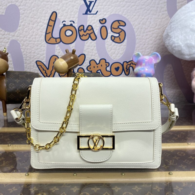 Replica Louis Vuitton Dauphine MM White - near-authentic luxury replica handbag