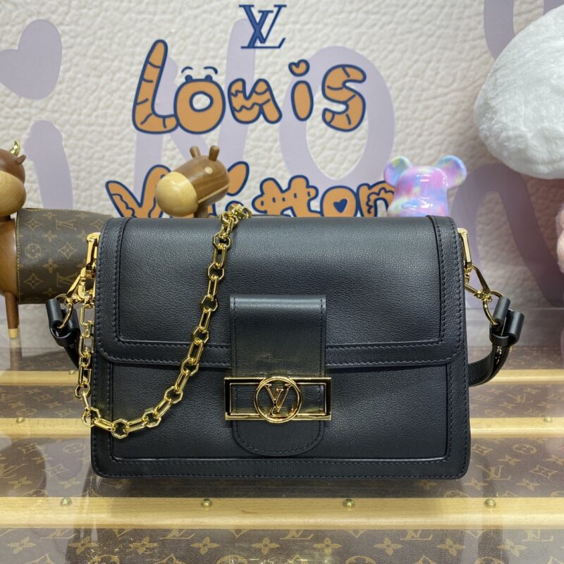 Replica Louis Vuitton Dauphine MM Black - near-authentic luxury replica handbag