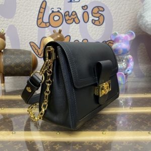 Replica Louis Vuitton Dauphine MM Black - top-tier luxury replica shoulder bag