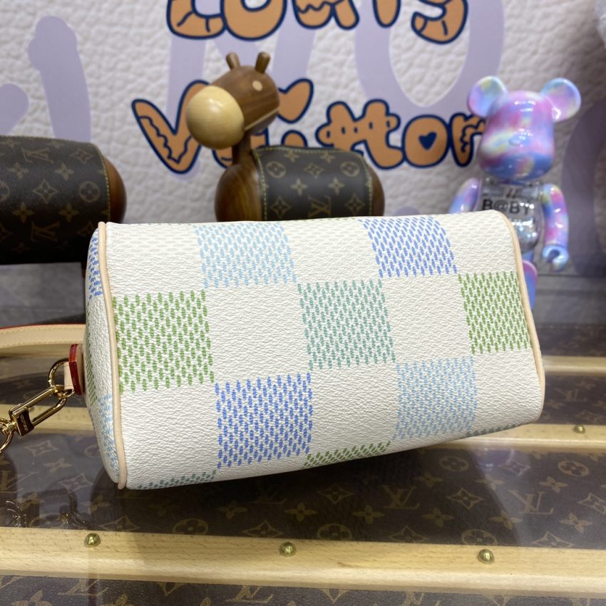 Replica Louis Vuitton Speedy Bandouliere 20 Green Grid - top-tier luxury replica shoulder bag