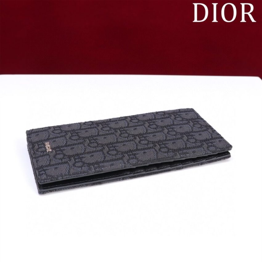 Replica Dior Long Jacquard Wallet Black - 1:1 designer replica handbag