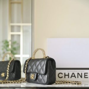 Replica CHANEL CF 19 cm Handle Black - best quality luxury bag dupe
