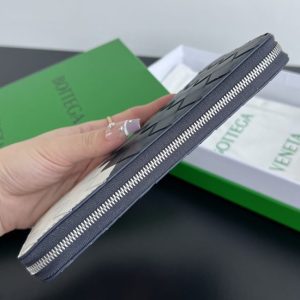 Replica Bottega Veneta Zip Long Wallet White&Blue - high-quality designer bag clone