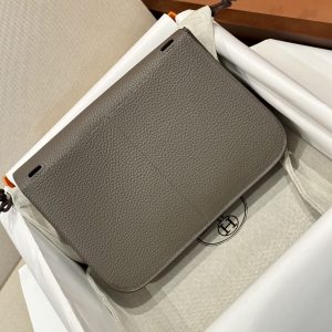 Replica Hermes Halzan Dark Grey - top-rated replica designer bag