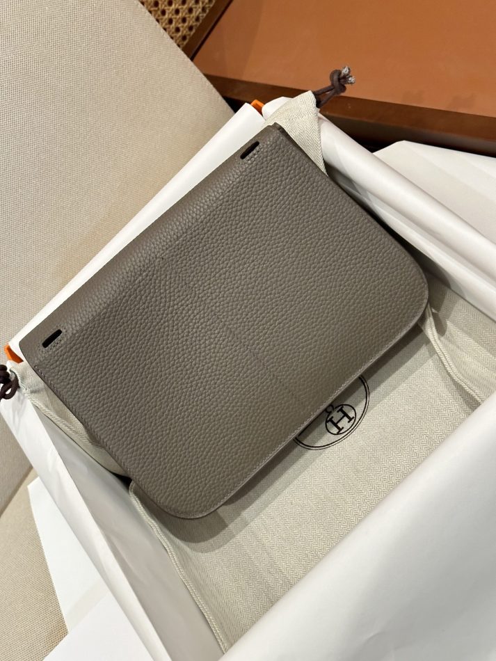 Replica Hermes Halzan Dark Grey - top-rated replica designer bag