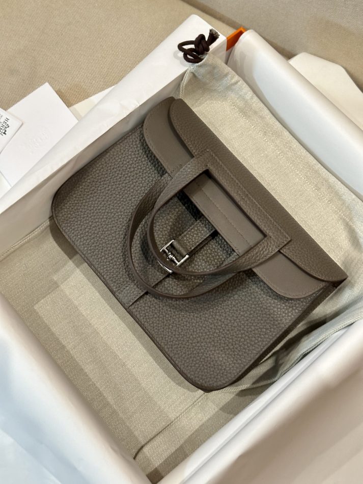 Replica Hermes Halzan Dark Grey - elite superclone designer purse
