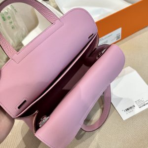 Replica Hermes Halzan Pink - authentic-look luxury purse replica