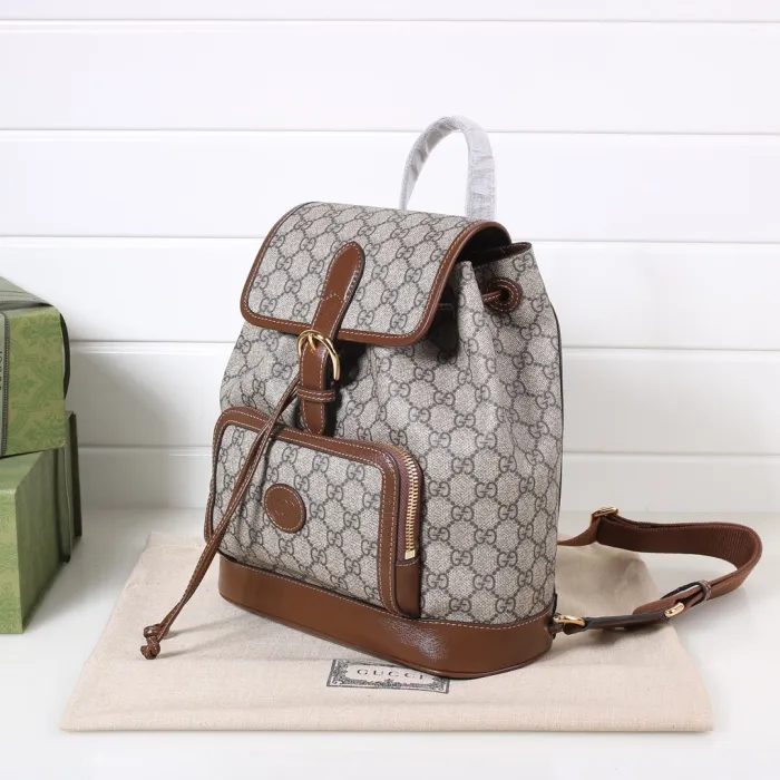 Replica GUCCI BACKPACK WITH INTERLOCKING G - premium-grade designer purse dupe