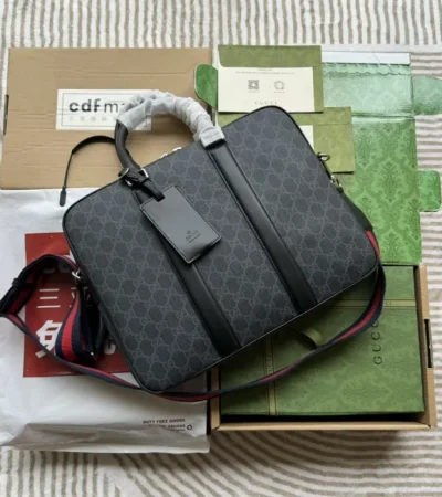 Replica GUCCI GG BLACK BRIEFCASE - authentic-look luxury purse replica