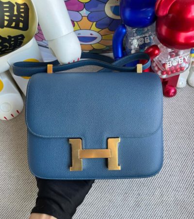Replica Hermes Constance 18cm Deep Blue - premium 1:1 fake handbag model