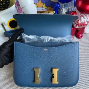 Replica Hermes Constance 18cm Deep Blue - high-quality designer bag clone