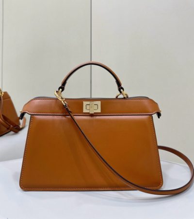 Replica Fendi Peekaboo Large Brown - top-tier luxury replica shoulder bag