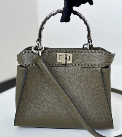 Replica Fendi Peekaboo Small Dark Grey - best quality luxury bag dupe