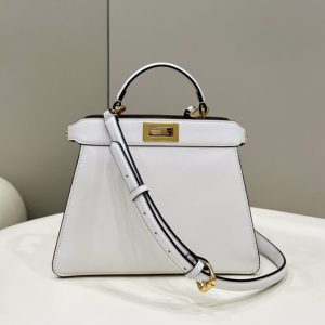 Replica Fendi Peekaboo Medium White - premium 1:1 fake handbag model