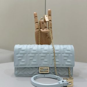 Replica Fendi Baguette Small Sky Blue - authentic-look luxury purse replica