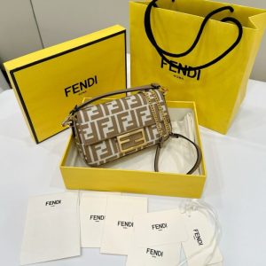 Replica Fendi Baguette FF Brown - authentic-look luxury purse replica
