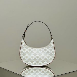 Replica Celine Triomphe Moon Bag White - realistic designer-inspired fake bag