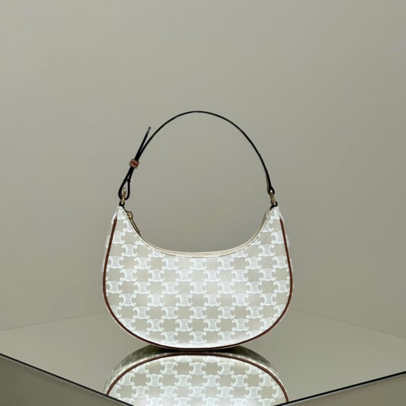 Replica Celine Triomphe Moon Bag White - realistic designer-inspired fake bag