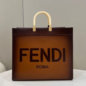 Replica Fendi Peekaboo Tote Brown - best quality luxury bag dupe