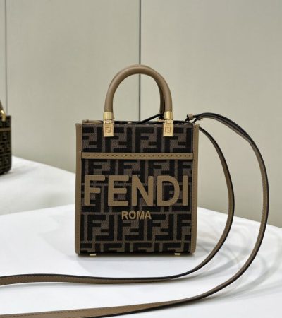 Replica Fendi Mini Tote Brown Monogram - ultra-realistic fake designer tote