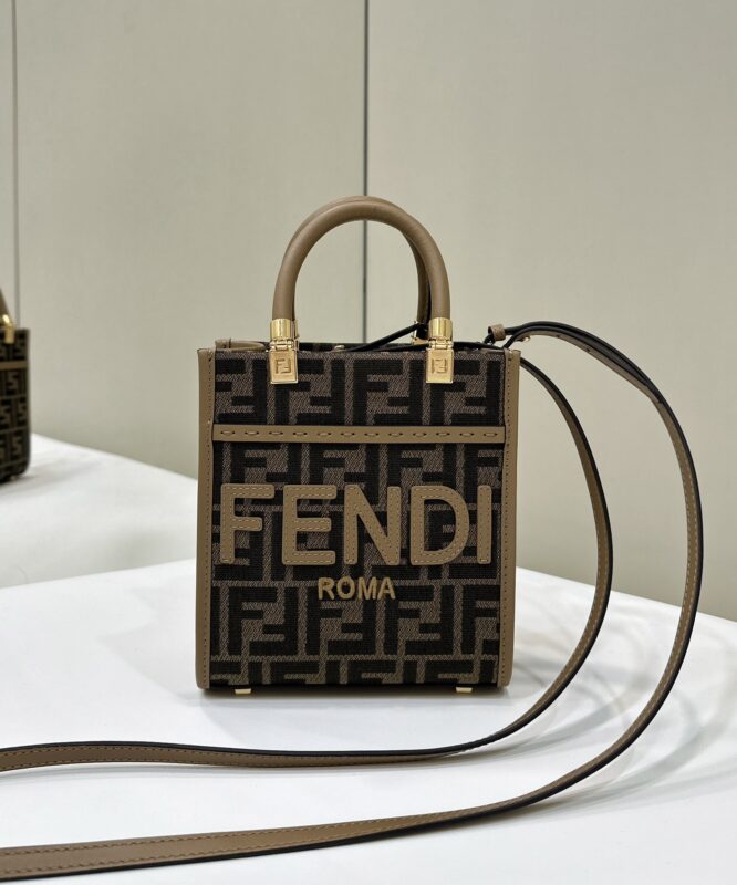 Replica Fendi Mini Tote Brown Monogram - ultra-realistic fake designer tote