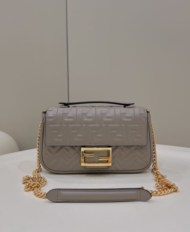 Replica Fendi Baguette Sliding Chain Beige - top-rated replica designer bag