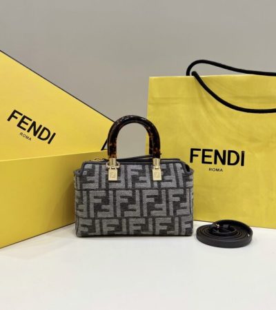 Replica Fendi By The Way Boston Brown Cotton - high-quality designer bag clone
