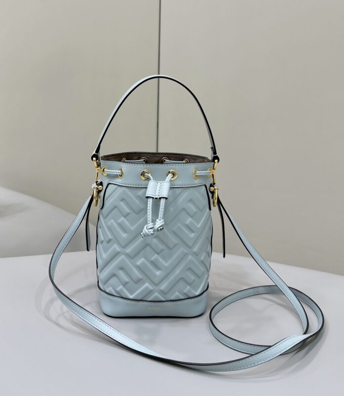 Replica Fendi Tresor Mini Bucket Blue - 1:1 designer replica handbag
