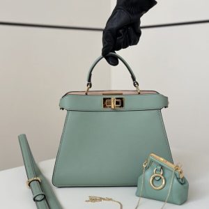 Replica Fendi Peekaboo Medium Light Green - realistic designer-inspired fake bag