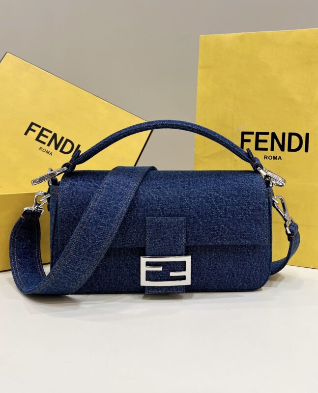Replica Fendi Baguette Full Blue Denim 1 Replica Fendi Baguette Full Blue Denim - near-authentic luxury replica handbag
